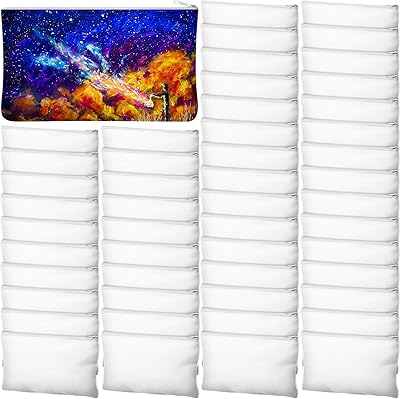 50pcs trousses de maquillage vides en toile par sublimation à transfert thermique
