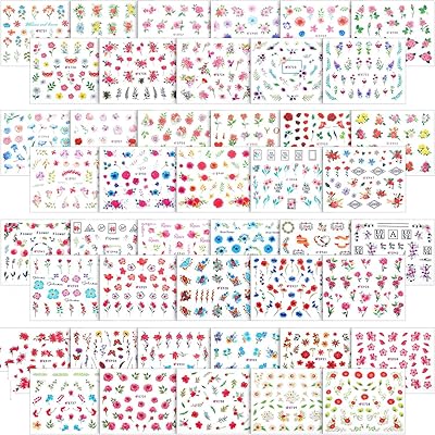 Amzboin 98 feuilles d'autocollants pour nail art plus de 2000 pièces