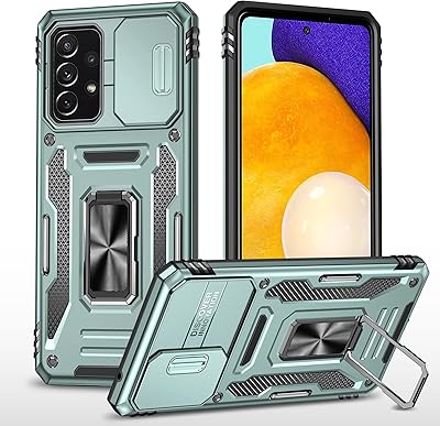 Coque pour appareil photo coulissant pour samsung galaxy a52 4g/5g/ a52s 5g, béquille