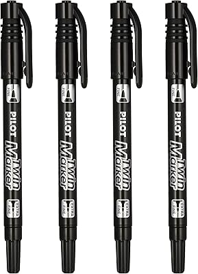 Ensemble de stylos marqueurs doubles pilot sca-tm-4b, 4 pièces, noir