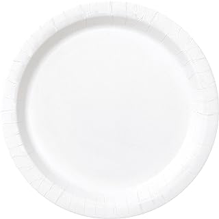 Assiette ronde unique, 16 pièces, 9 pouces, blanc brillant