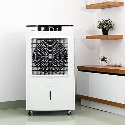 Refroidisseur d'air portable léger à 3 vitesses olsenmark avec roues et oscillation automatique