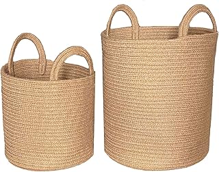 Panier en corde de jute, lot de 2 paniers en corde tressée