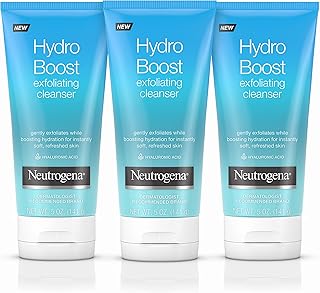 Nettoyant exfoliant doux neutrogena hydro boost avec acide hyaluronique huile non