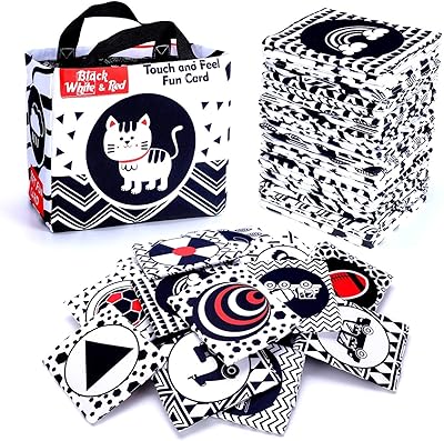 Cartes flash en tissu doux noir et blanc pour bébé non toxique jouets