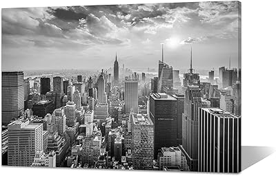 Toile murale avec vue urbaine de new york prête à être accrochée au