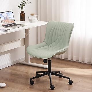 Chaise de bureau ergonomique en similicuir utast avec roues réglables, chaises de vanité