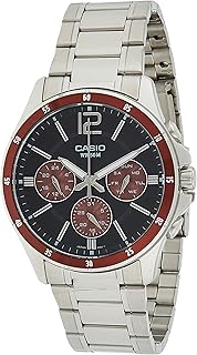 Montre à quartz casio pour homme, affichage analogique et bracelet en acier inoxydable