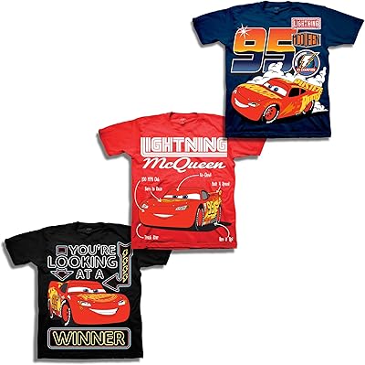 T-shirt lightning mcqueen disney pour garçons lot de 3 t-shirts
