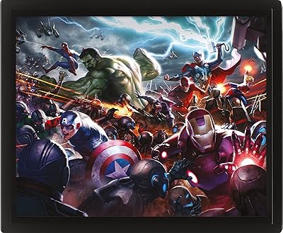 Affiche 3d pyramid international avec motif marvel avengers avengers assault dans une boîte