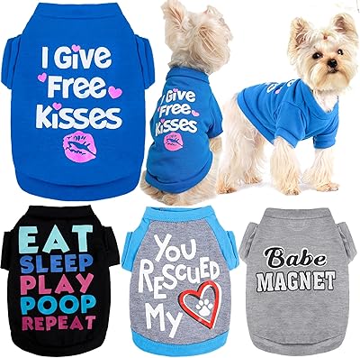 Yikeyo t-shirts pour chiens de petite taille et garçon, vêtements pour petits chiens