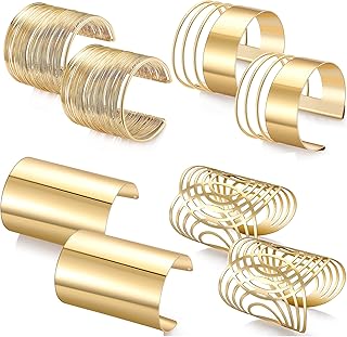 Bracelet manchette 8 pièces pour femmes, bracelets à fils larges ouverts, bracelet enroulé