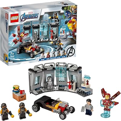Lego® marvel avengers 76167 kit de construction de l'armurerie d'iron man (258 pièces)