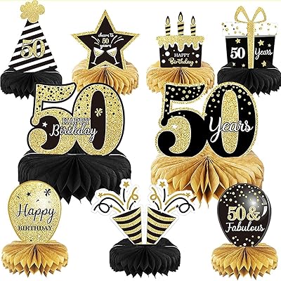 9 pièces de décorations de table pour 50e anniversaire pour femmes et hommes