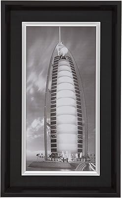 Cadre photo mural rectangulaire noir à bords épais maturi - burj al arab