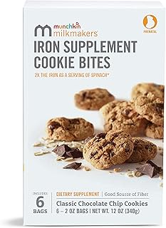 Supplément de fer prénatal munchkin milkmakers, bouchées de biscuits, pépites de chocolat, paquet de 6. Shopping en ligne au Sénégal ? Pensez Diaytar !