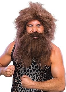 Ensemble de perruques à barbe rubie's black caveman, taille unique, noir, taille unique