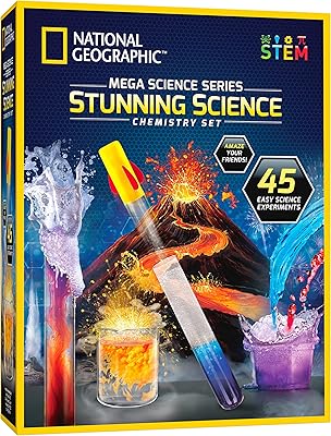 Ensemble de chimie époustouflant de national geographic, méga kit scientifique avec plus