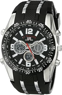 .u.s. polo assn. montre de sport pour homme us9281, noir, argent, chronographe, numérique, mouvement à quartz, noir et argent, chronographe, numérique, mouvement à quartz. Diaytar : Le discount intelligent pour consommateurs avisés