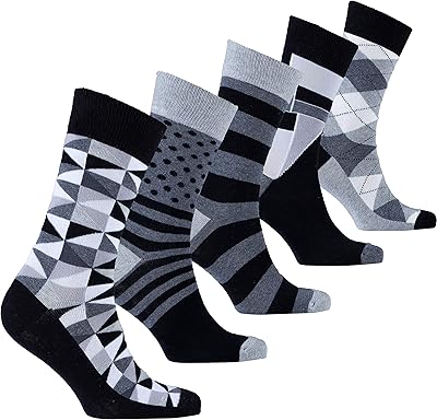5 paires de chaussettes de luxe en coton coloré pour hommes, boîte cadeau