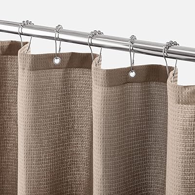 Rideau de douche mdesign en mélange de polycoton de qualité hôtelière avec tissage
