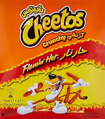 Crackers cheetos hot fire, 1 paquet 12 * 25 grammes (paquet de 2)