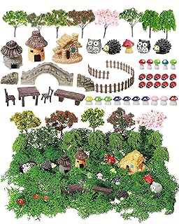 Canler 58 pièces accessoires de jardin féerique miniatures en plein air