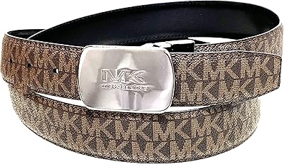 Ceinture à panneau mk réversible en cuir coupée sur mesure pour hommes, taille
