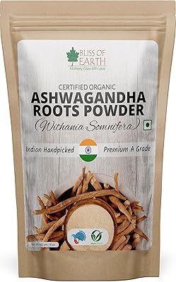 Poudre de racine d'ashwagandha biologique bliss of earth 453 g usda pour la croissance