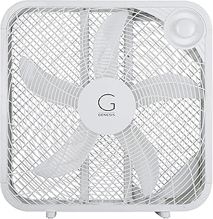 Ventilateur genesis box 20 pouces, 3 réglages, technologie de refroidissement maximale, poignée