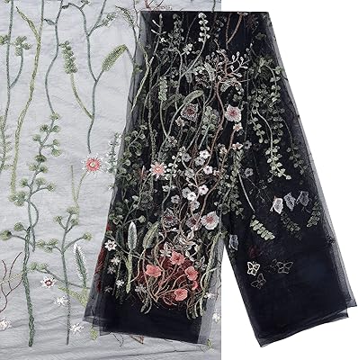 Tissu en dentelle brodée florale george craft, taille 60,24"l x 60,24"l, tissu