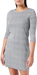 Only brilliant robe pour femme à manches 3/4 avec motif à carreaux