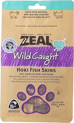 Gâteries au poisson hawkeye zeal free range naturals pour chats et chiens, 125
