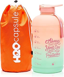 Bouteille d'eau h2o de 37 l avec stylo minuteur et paille. motivation