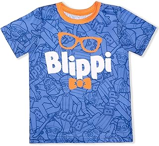 T-shirt à manches courtes pour bébé garçon pour nourrissons et tout-petits - bleu/orange