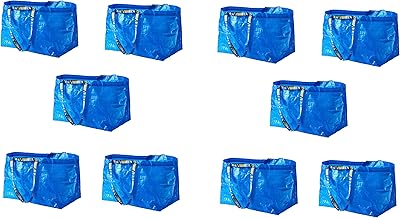 Lot de 10 sacs ikea frakta, bleu, lot de 10