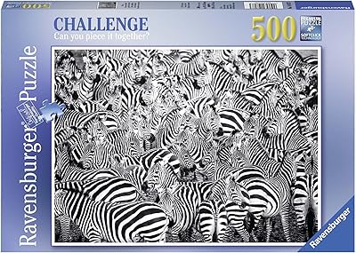 Puzzle ravenspurger challenge 14807 zèbre (500 pièces), multicolore
