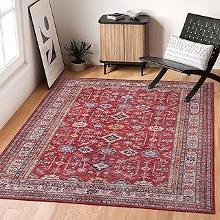 Tapis rogland 3x5 lavable résistant aux taches tapis de fond antidérapant pour le salon