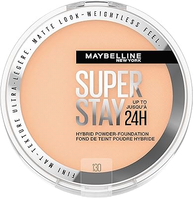 Fond de teint poudre hybride maybelline super stay 24 heures, couverture moyenne à