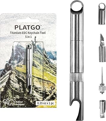 Porte-clés edc en titane multi-outils 5 en 1, ensemble de porte-clés en titane