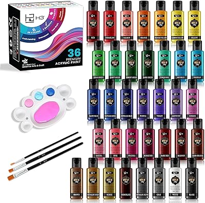 Ensemble de peinture acrylique h3 luxe avec 36 couleurs 3