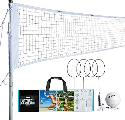 ENSEMBLE DE VOLLEY-BALL ET DE BADMINTON FRANKLIN SPORTS - JARDIN + VOLLEYBALL