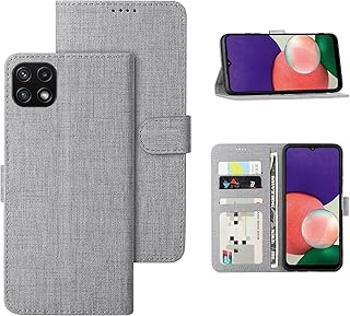 Foluu coque pour galaxy a22 5g 5g portefeuille en toile à