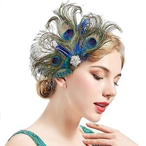 Bandeau bibi en plumes de paon et pince à cheveux style années 1920 avec strass. Diaytar Sénégal : Votre guichet unique pour tous vos achats