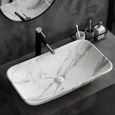 Lavabo bassino art, lavabo de salle de bain à poser en céramique