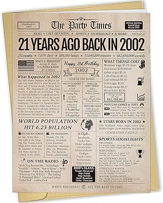 Carte de joyeux 21e anniversaire pour elle et lui, cadeau de 21e anniversaire