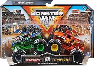 Monster jam, grave digger vs. el toro loco monster trucks officiels moulés sous