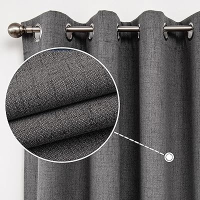 Rideau occultant cucraf rideaux thermiques gris insonorisé à œillets pour salon