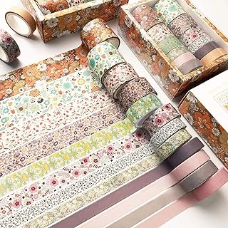 Ensemble de 12 rouleaux de ruban de masquage floral washi, ruban de masquage