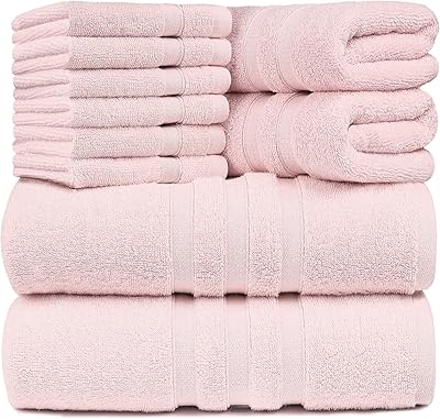 Ensemble de serviettes de bain 10 pièces rose zofti - 2 serviettes